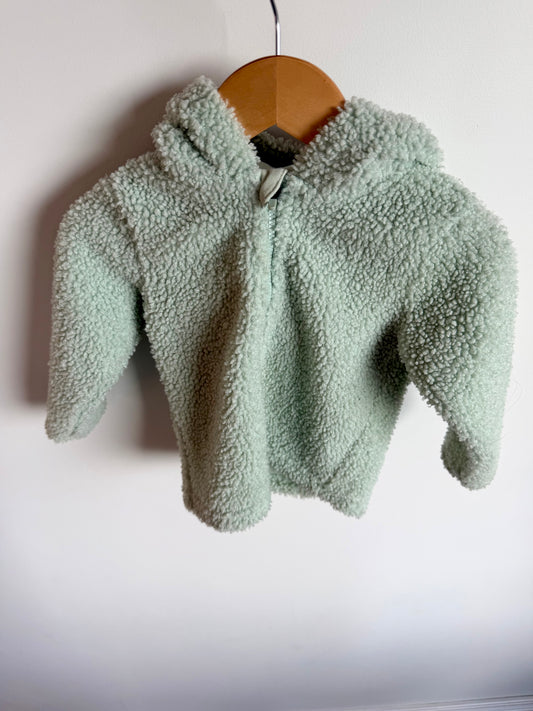 Pistachio Fuzzy Hoodie / 12-18m