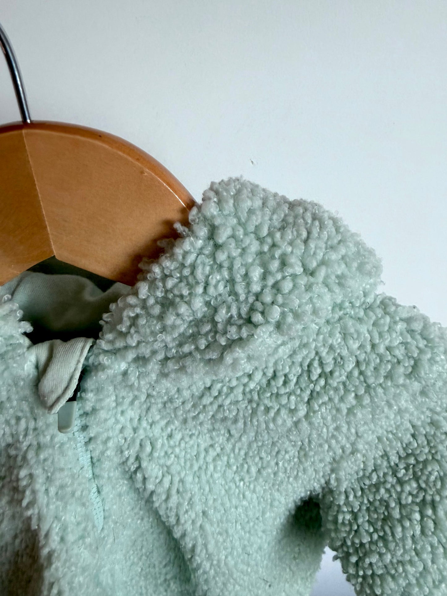 Pistachio Fuzzy Hoodie / 12-18m