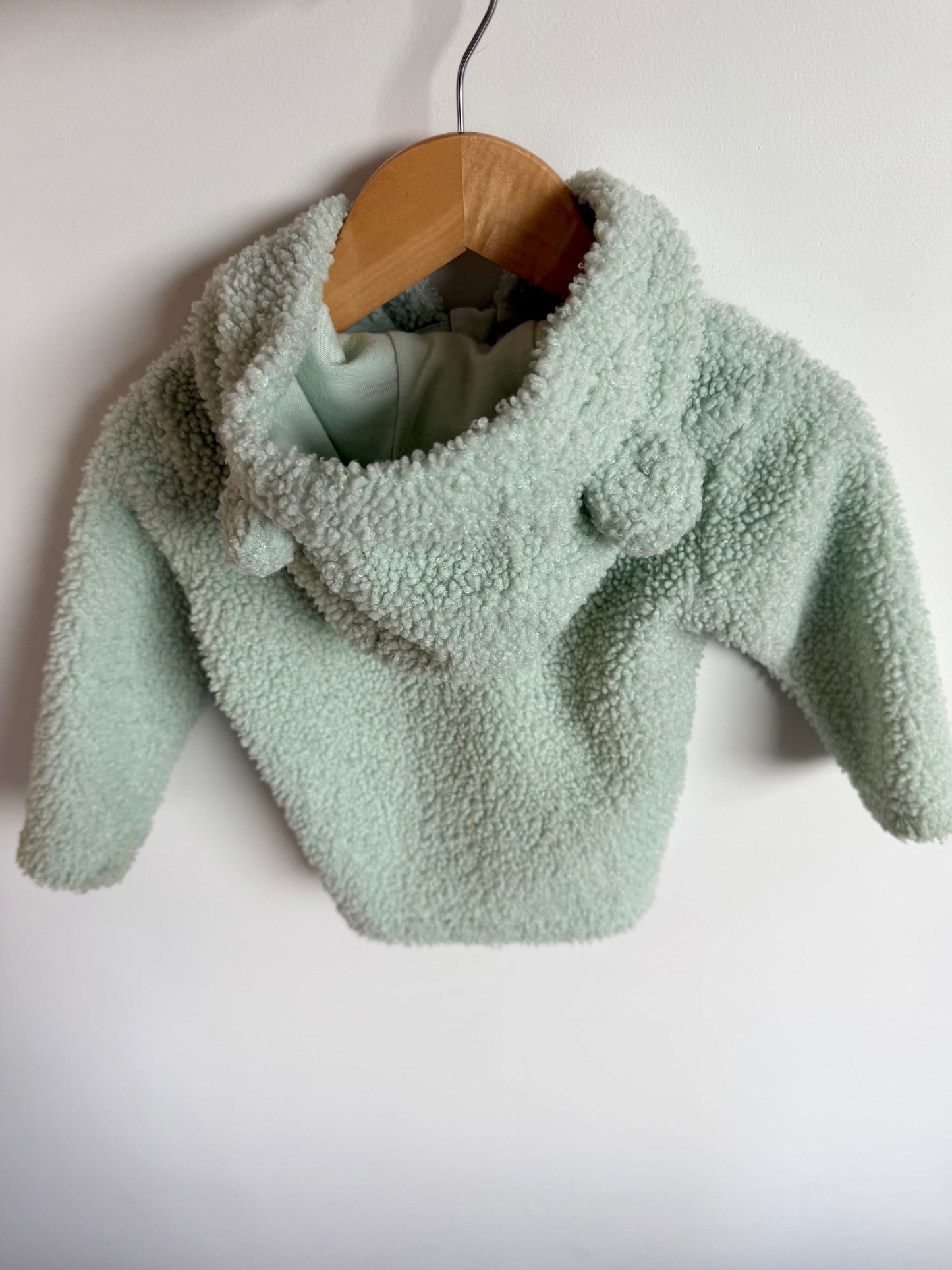 Pistachio Fuzzy Hoodie / 12-18m