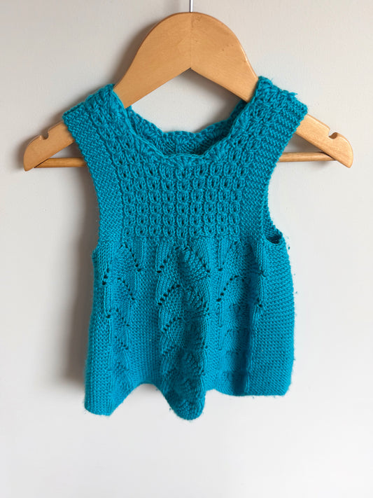 Handmade Cyan Knit Dress / 6m?