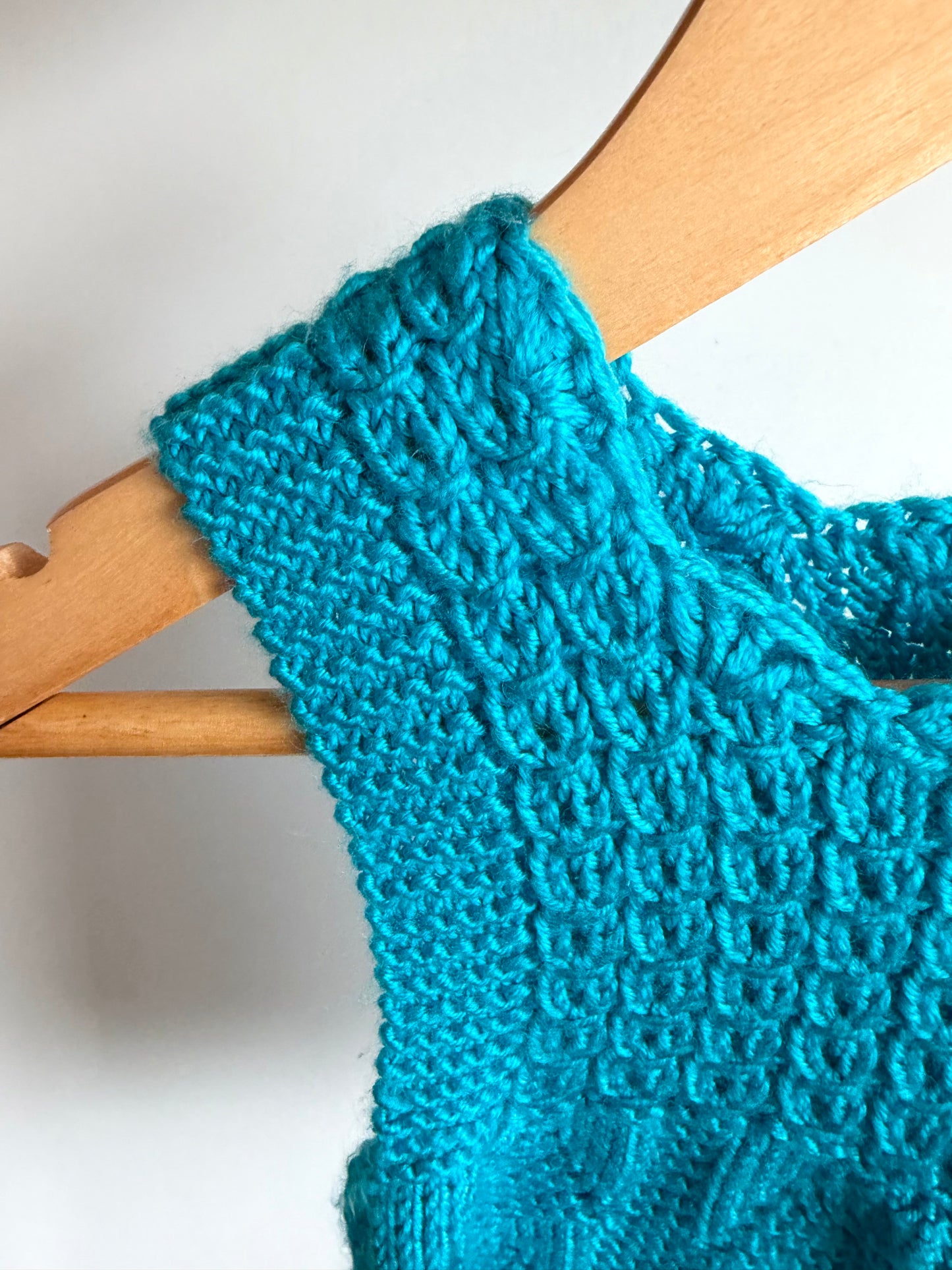 Handmade Cyan Knit Dress / 6m?