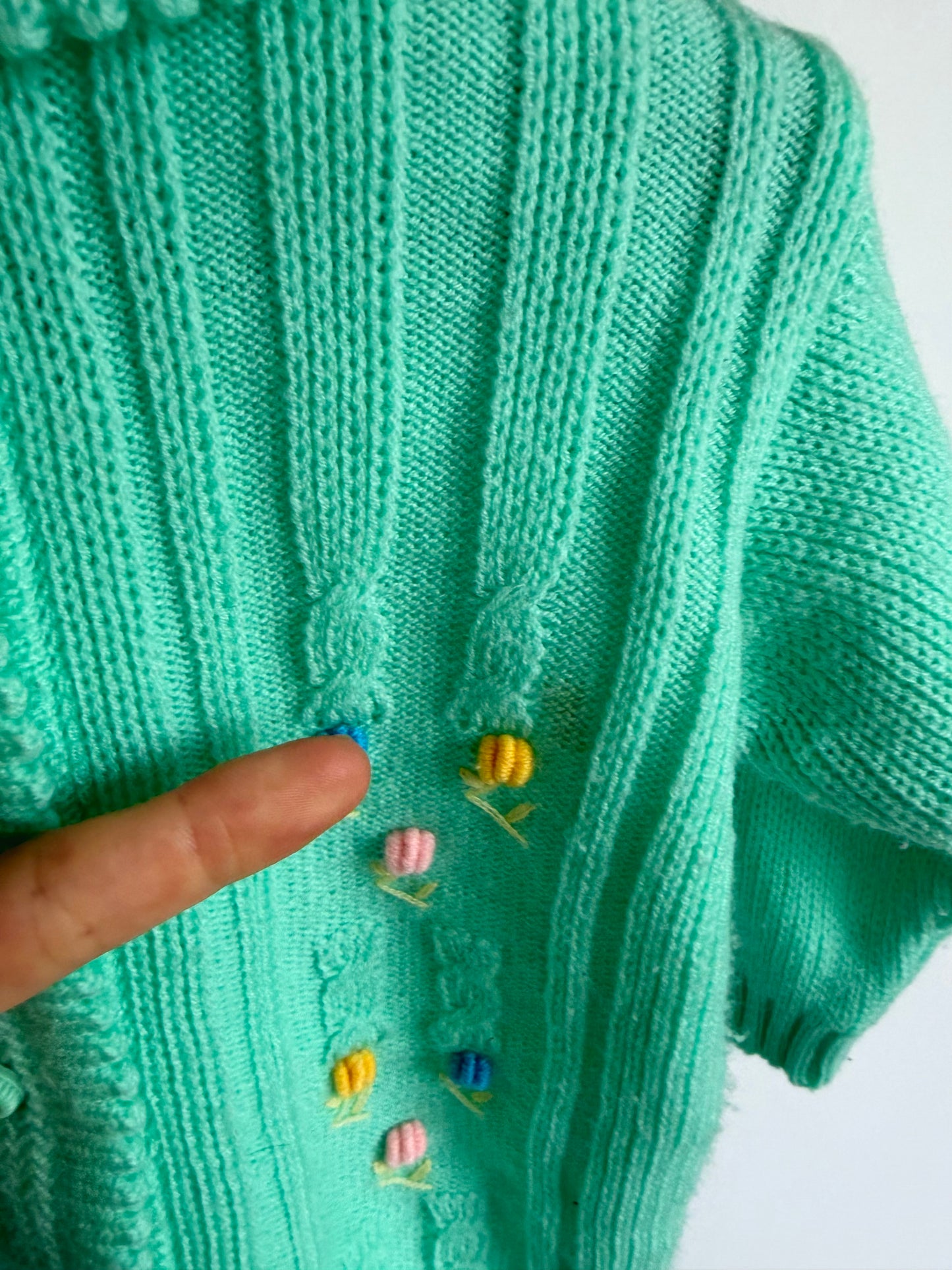 Handmade Mint Green Knit Sweater / 18-24m?