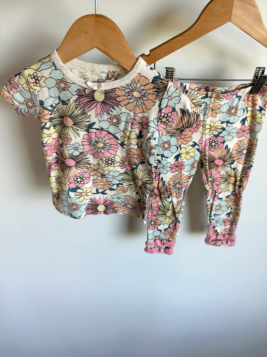 Retro Floral Top + Shorts Set / 2T