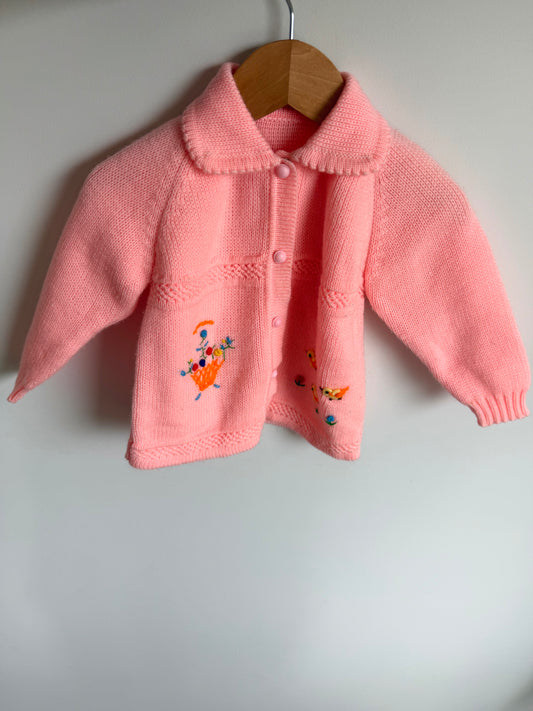 Handmade Spring Pink Knit Sweater / 12-18m?
