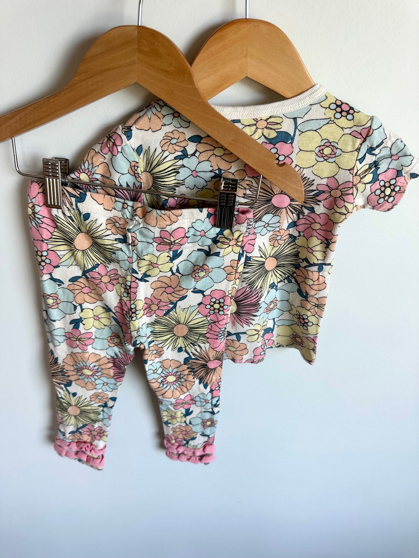 Retro Floral Top + Shorts Set / 2T