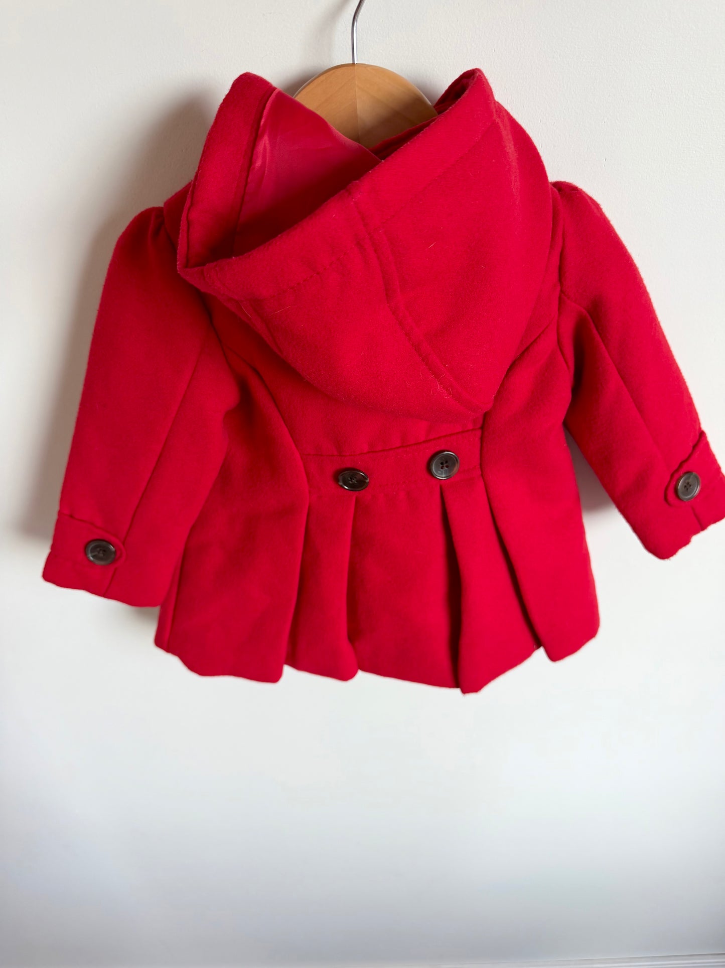 Scarlet Red Hood Coat / 12-18m