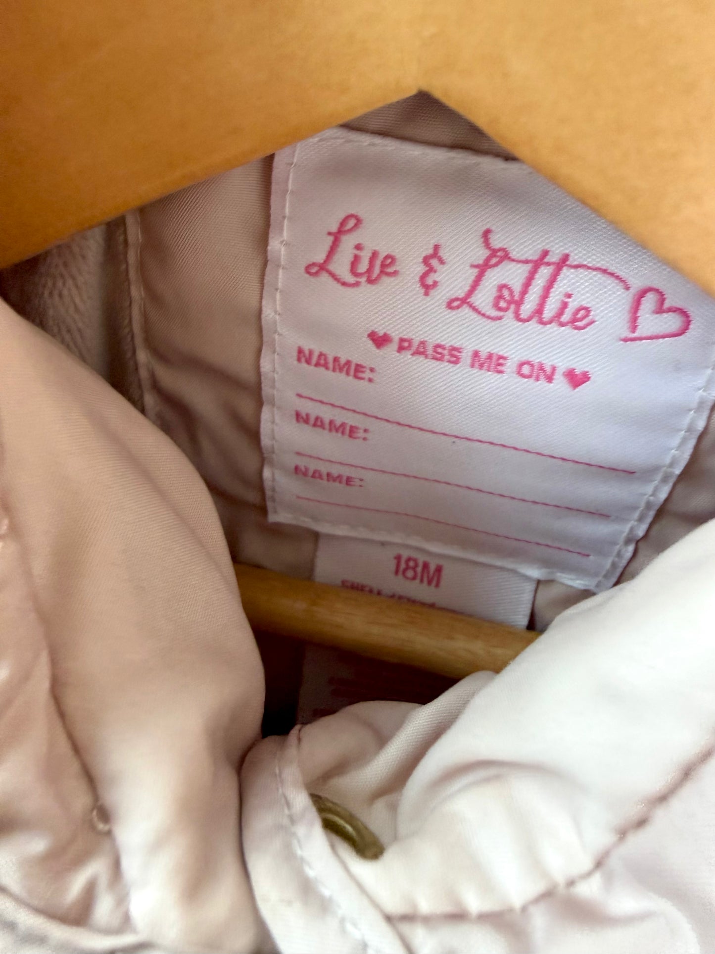 Pink Heart Quilted Coat / 18m