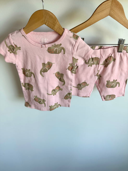 Elephant Pattern Pj Set / 2T