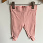 Pink Ruffle Back Footed Pants / 3-6m