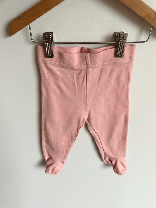 Pink Ruffle Back Footed Pants / 3-6m