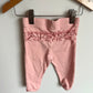 Pink Ruffle Back Footed Pants / 3-6m