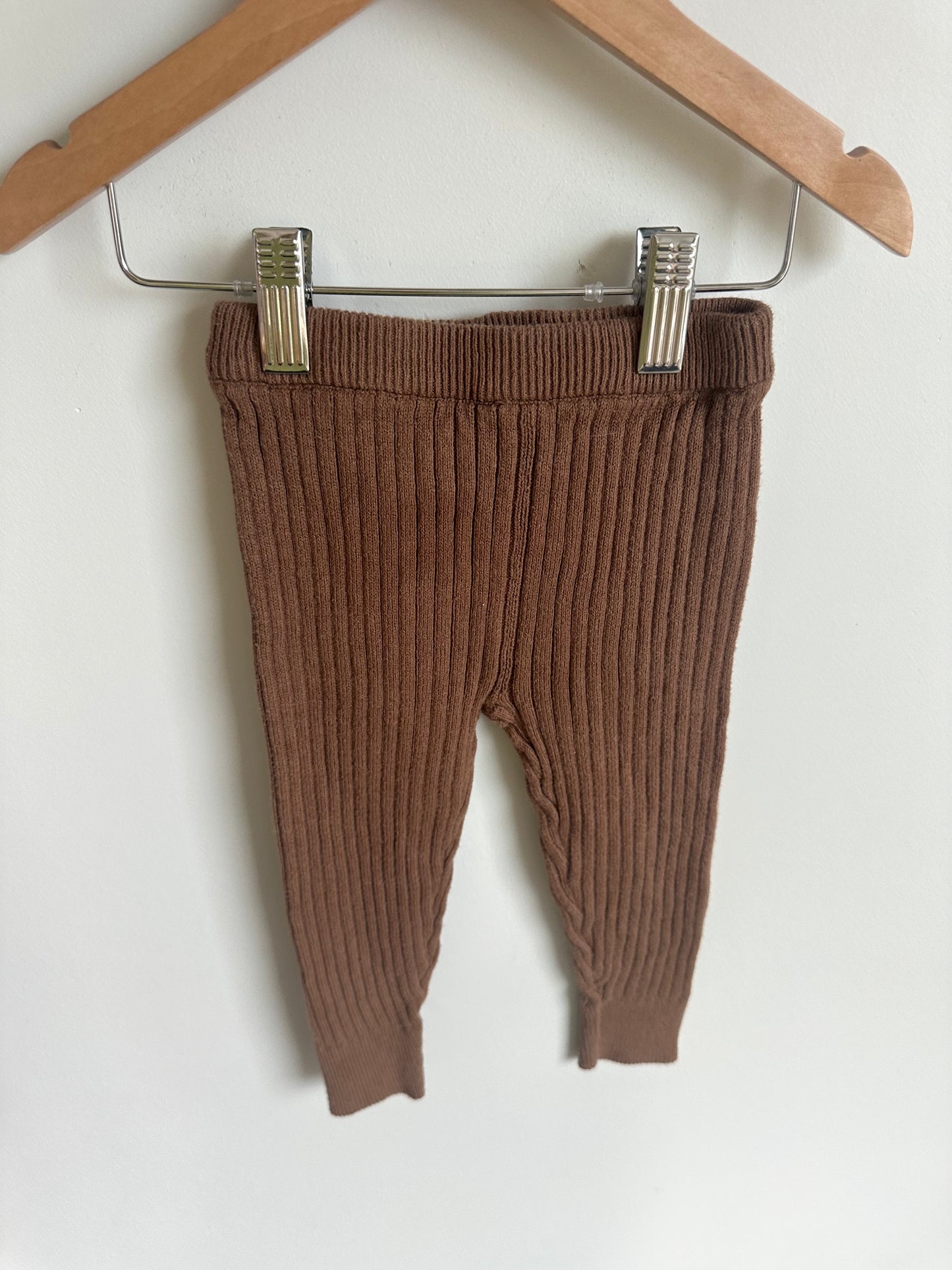 Brown Ribbed Leggings / 24m-2T