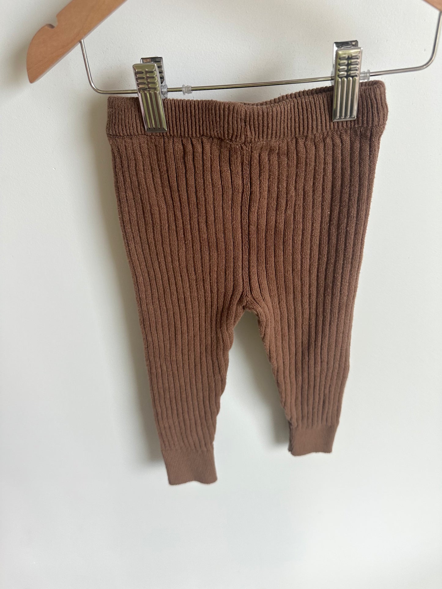 Brown Ribbed Leggings / 24m-2T