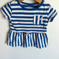 Navy Striped Peplum Top / 2T