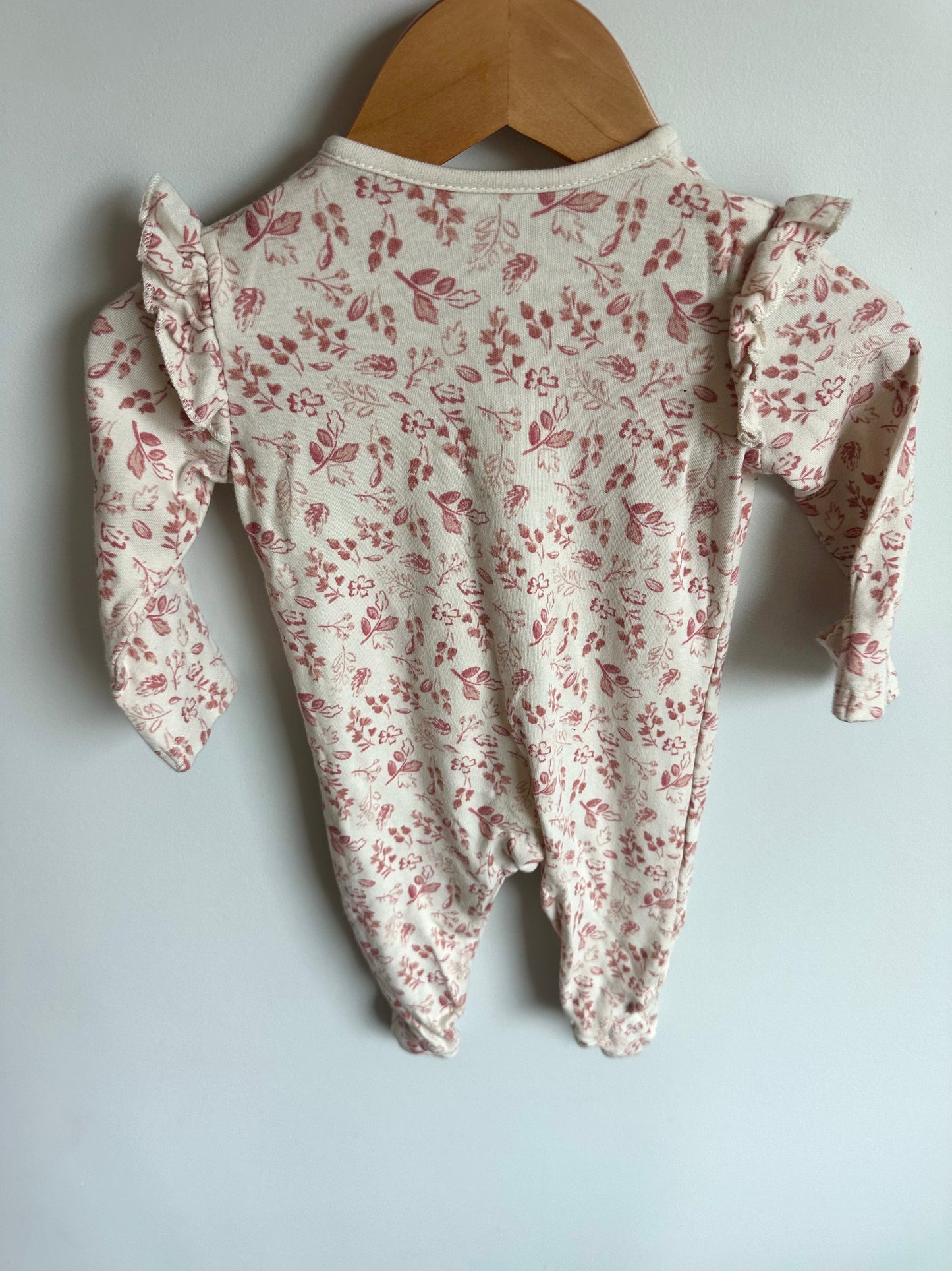 Blush Floral + Bow Jumpsuit / 3-6m