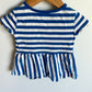 Navy Striped Peplum Top / 2T