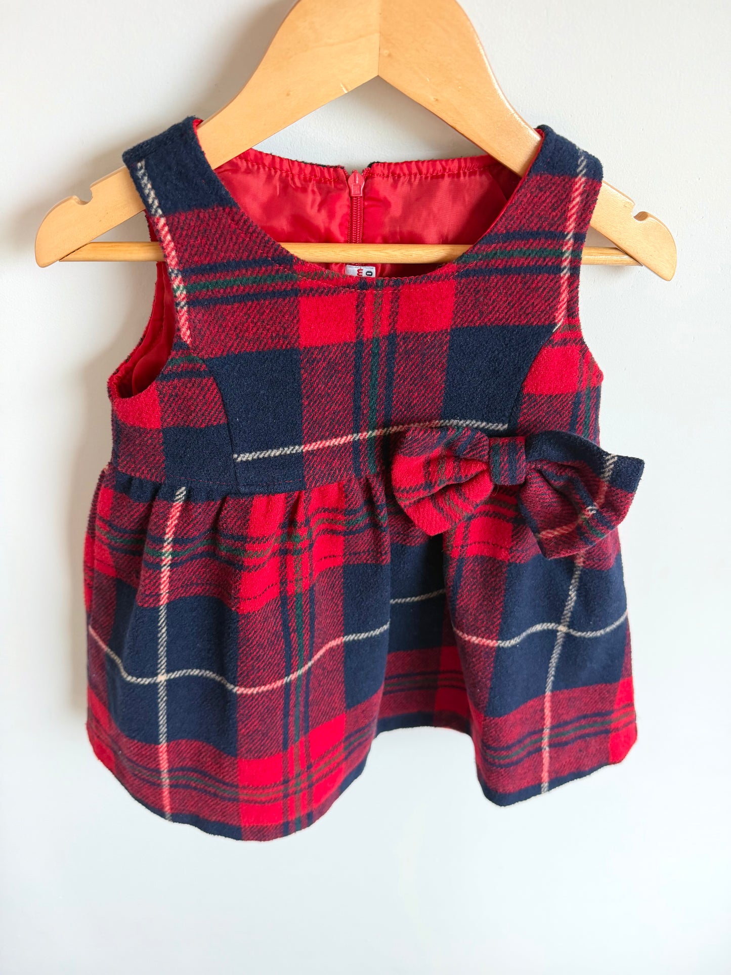 Bow Plaid Dress / 18-24m