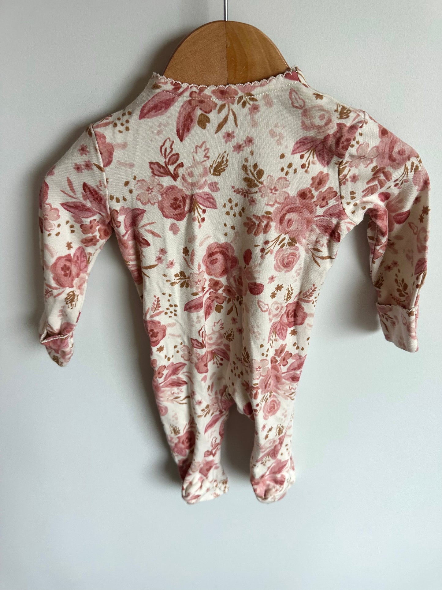 Blush Floral Side Snap Jumpsuit / 3-6m