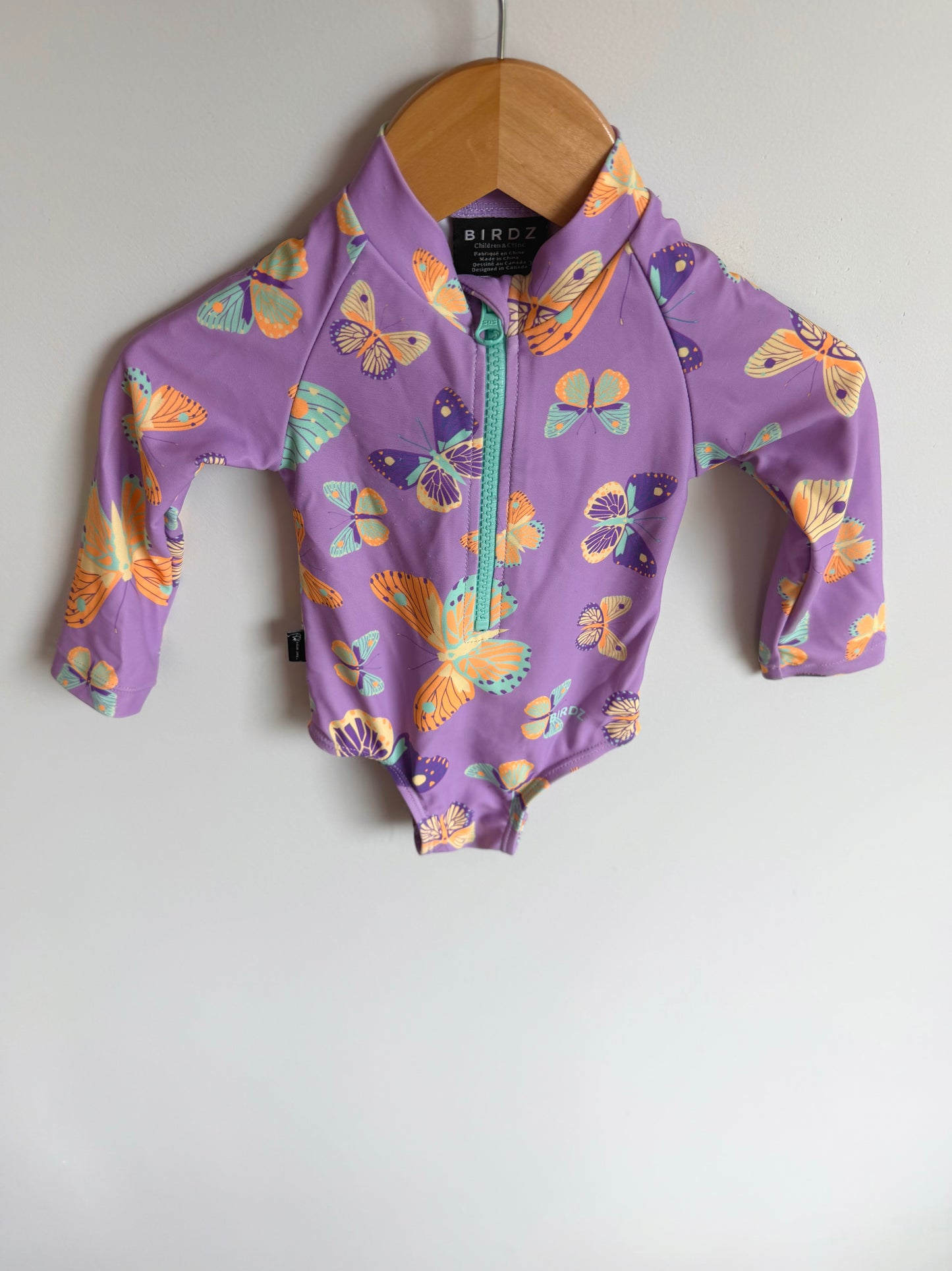Butterfly Long Sleeve Swim Suit / 3-6m