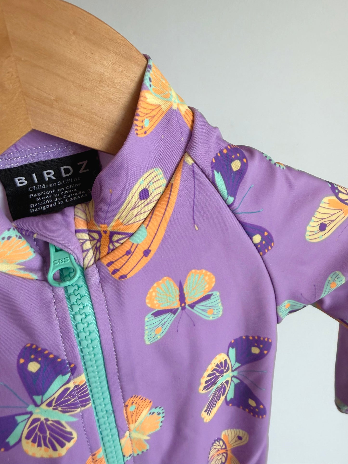 Butterfly Long Sleeve Swim Suit / 3-6m