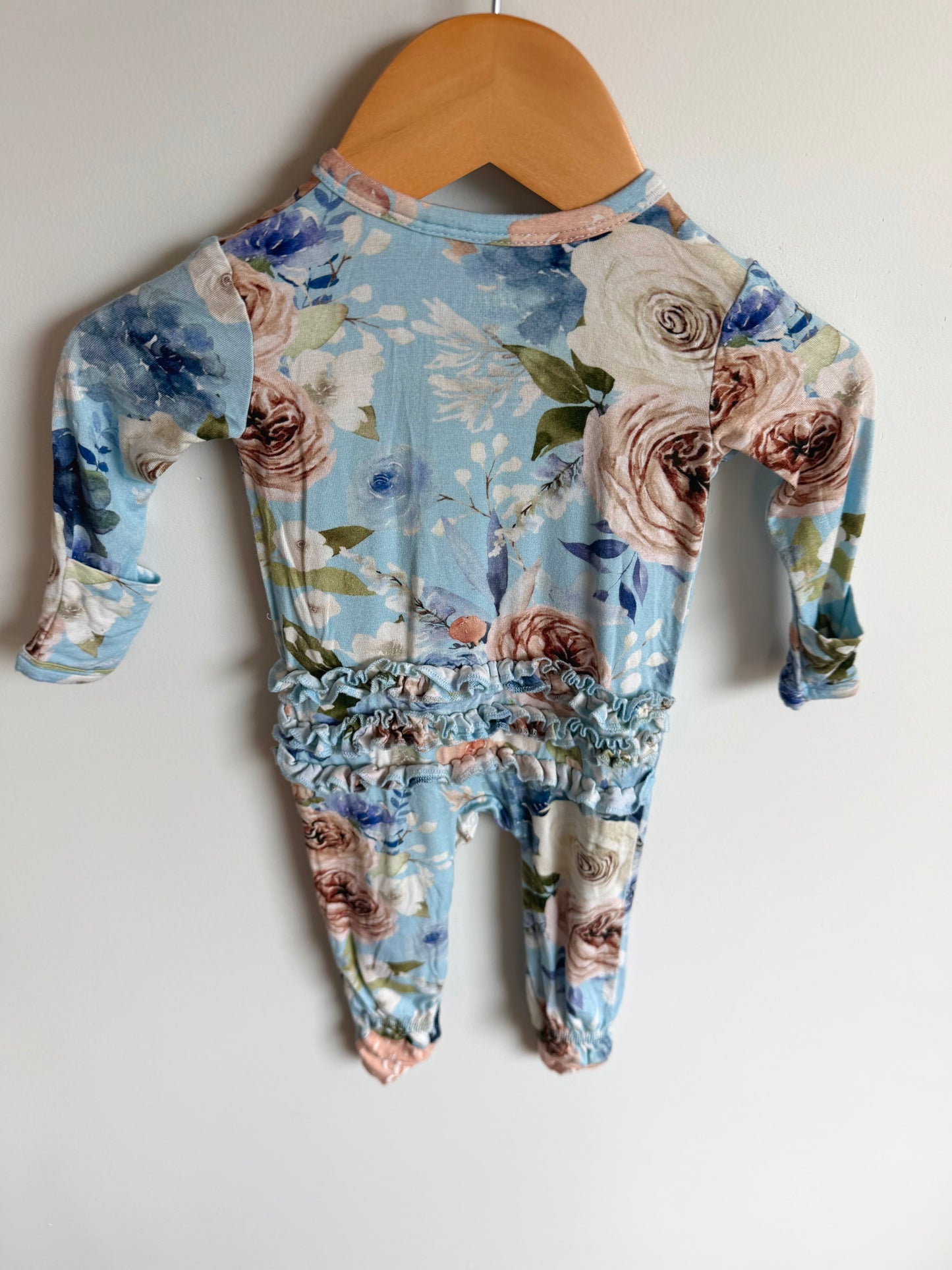Posh Peanut Floral Blue Sleeper / 0-3m