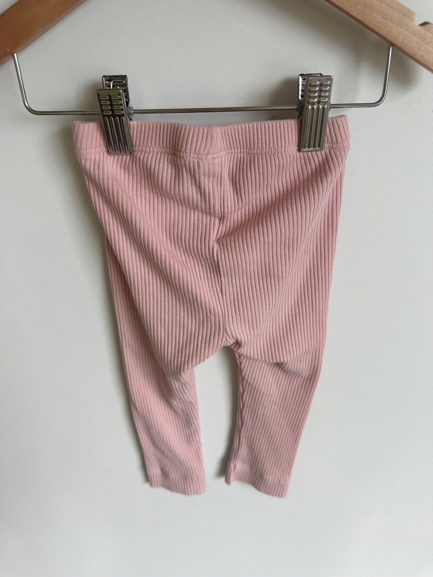 Pink Ribbed Leggings / 12-18m