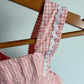 Vintage Pink Checkered Overall Dress / 12m
