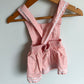 Vintage Pink Checkered Overall Dress / 12m