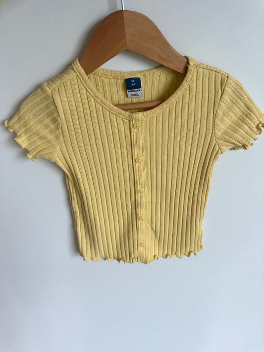 Yellow Ribbed Top / 2T