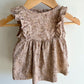 Wheat Neutral Floral Bodysuit Dress / 0-3m