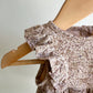Wheat Neutral Floral Bodysuit Dress / 0-3m