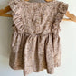 Wheat Neutral Floral Bodysuit Dress / 0-3m