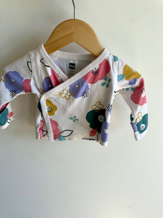Tea Collection Bright Flowers Side Snap Top / 0-3m