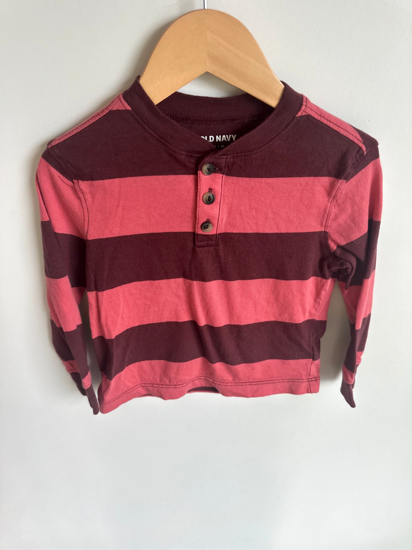 Burgundy Vertical Blocks Top / 2T