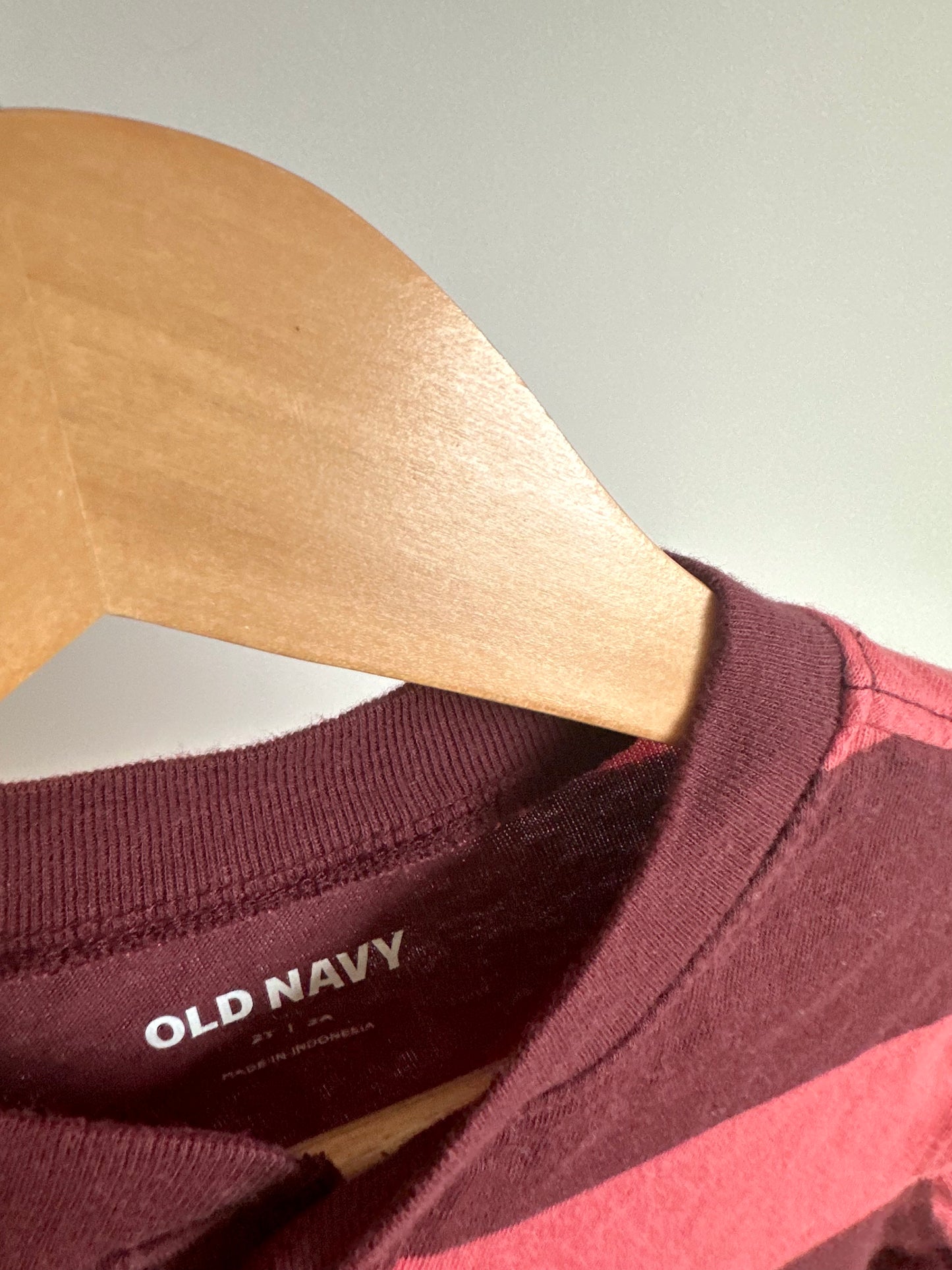 Burgundy Vertical Blocks Top / 2T