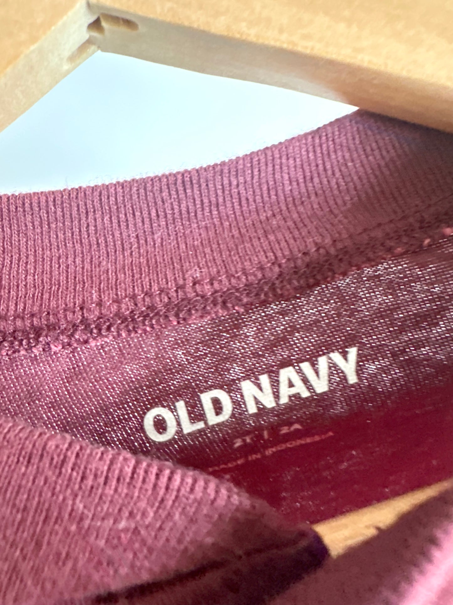 Burgundy Vertical Blocks Top / 2T