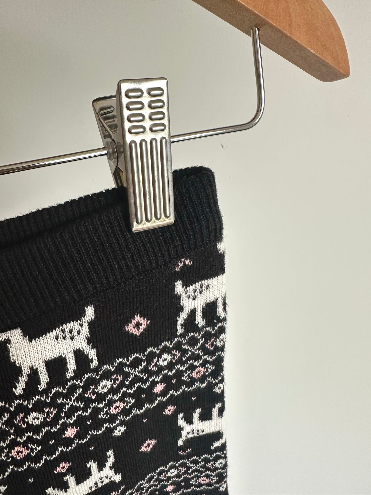 Black Deer Pattern Pants / 6-12m