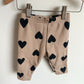 Heart Tan Fleece Lined Pants / 9m