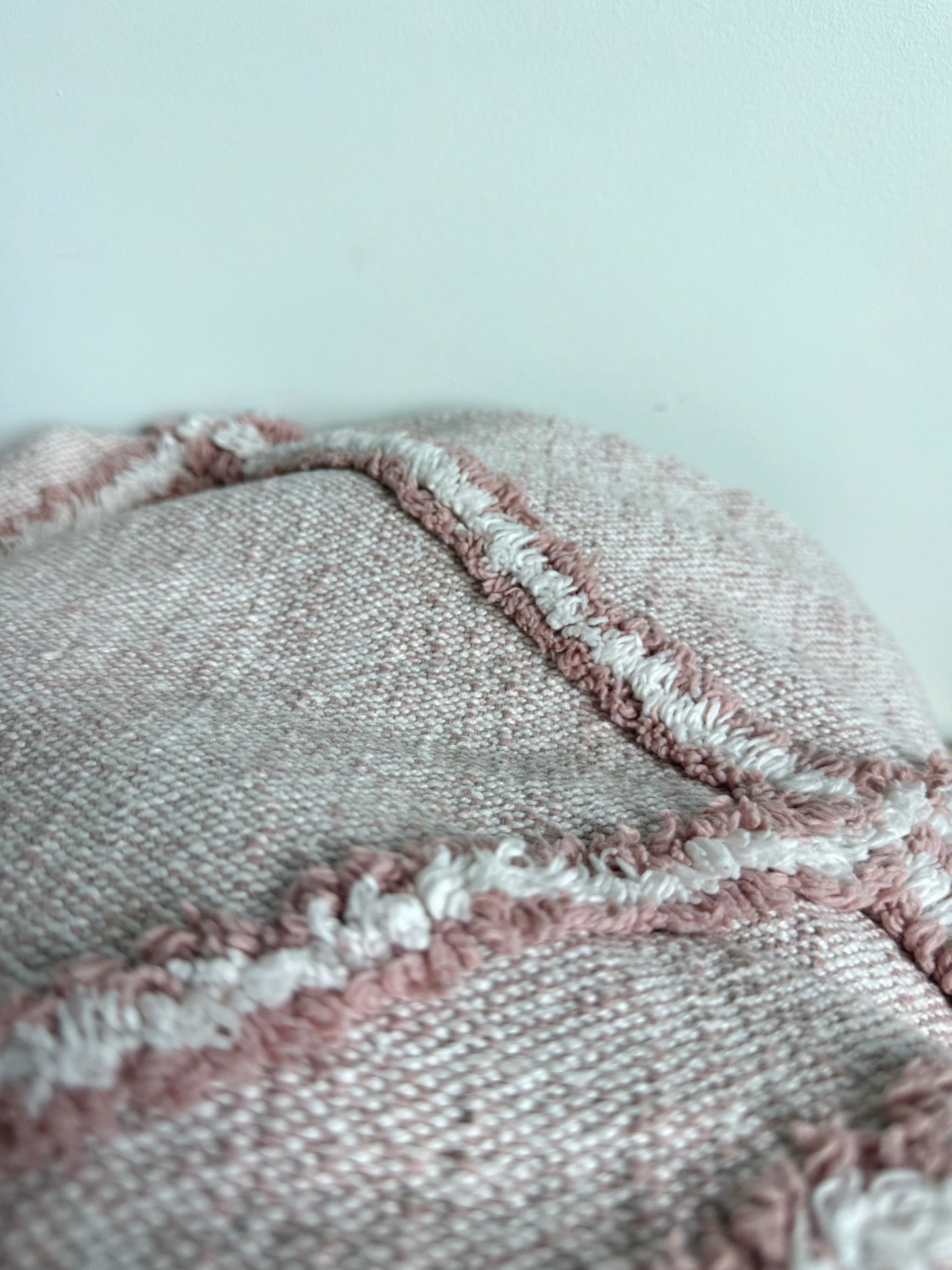 Pink Pom Pom Cotton Blanket (No Shipping)
