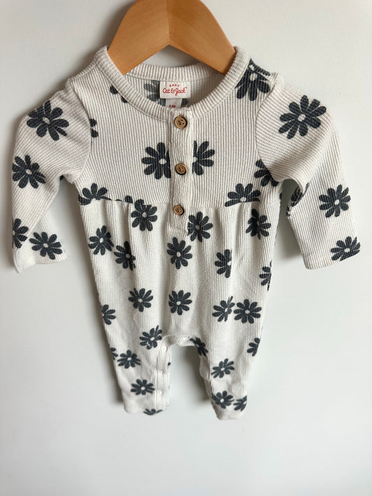 Black Daisy Jumpsuit / 6-9m