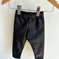 Tiny Button Black Leggings / 3-6m