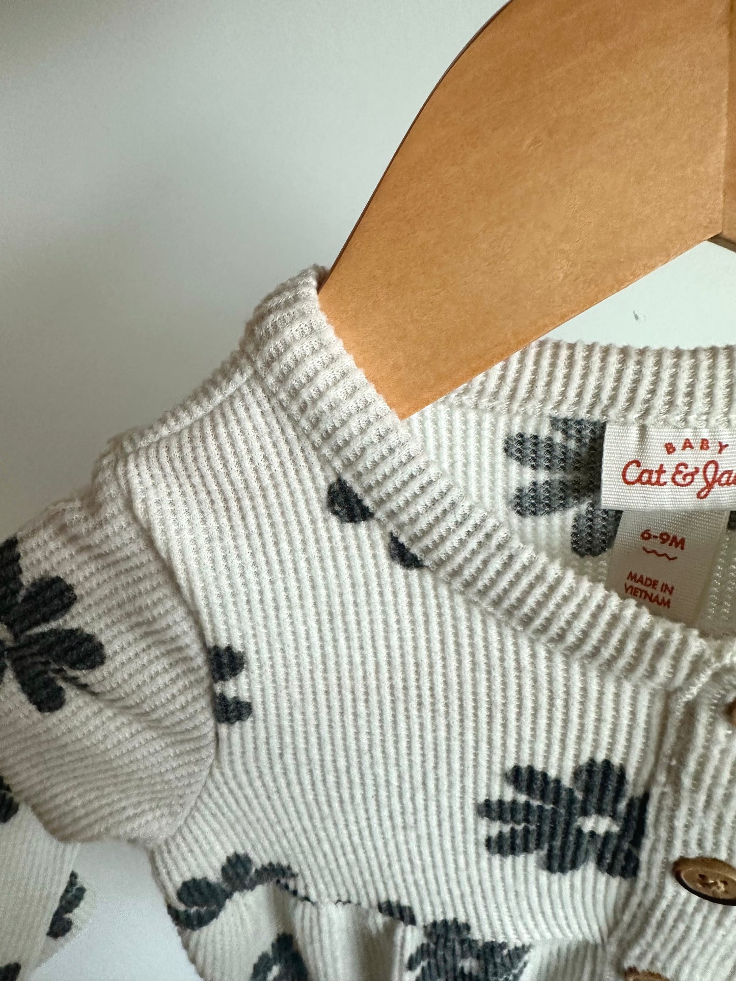 Black Daisy Jumpsuit / 6-9m