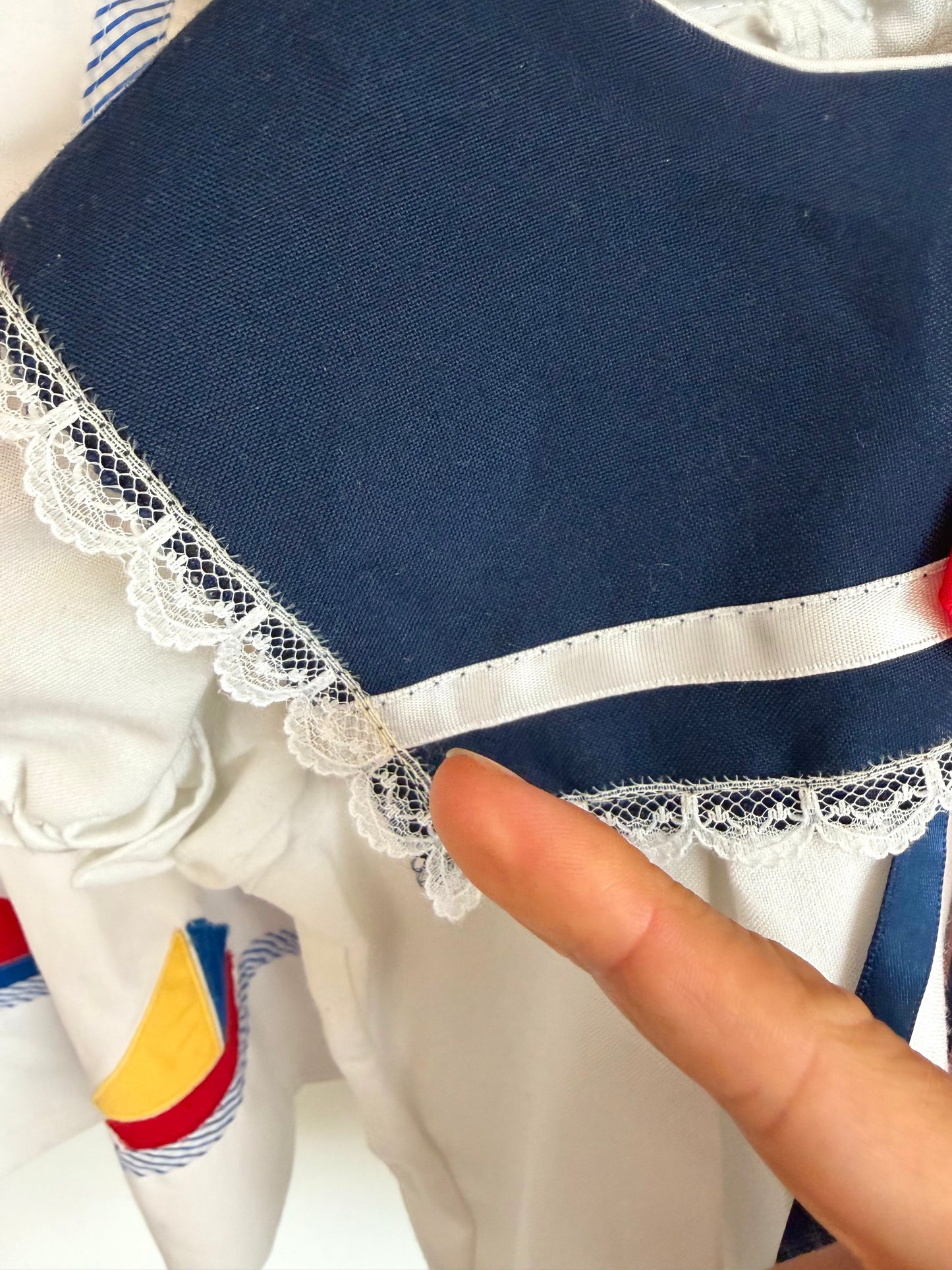 Vintage Rose Navy + White Dress / 24m