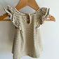 Quincy Mae Striped Ruffle Dress / 3-6m