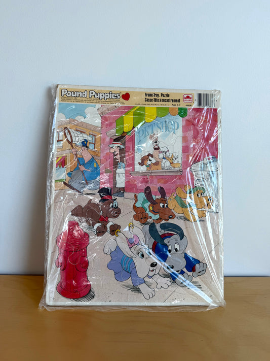 Vintage Frame-Tray Pound Puppies Puzzle (No Shipping)