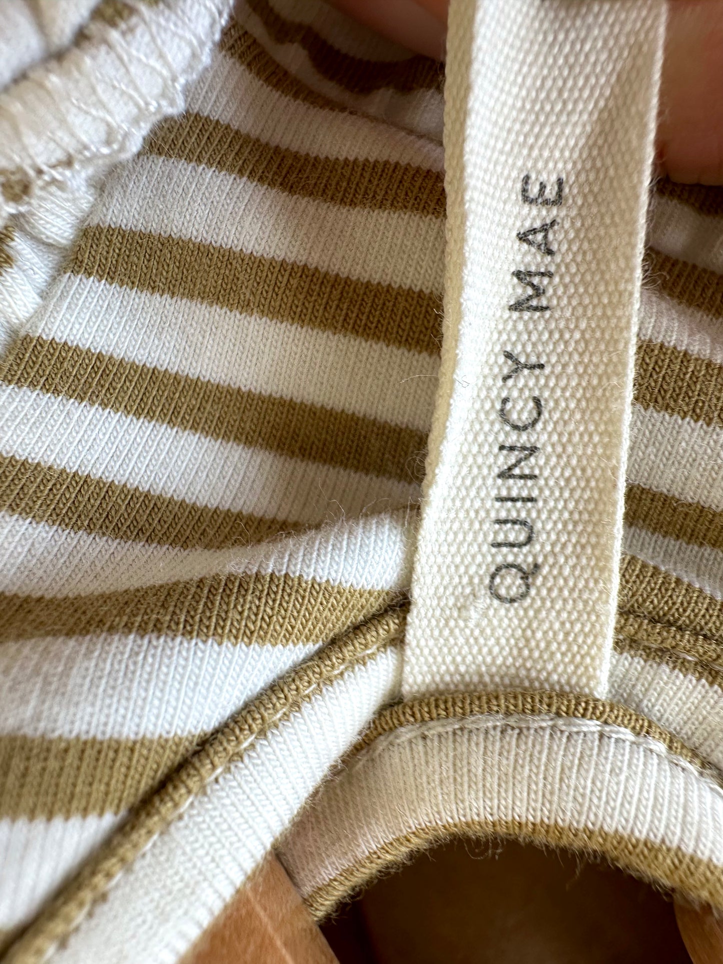 Quincy Mae Striped Ruffle Dress / 3-6m