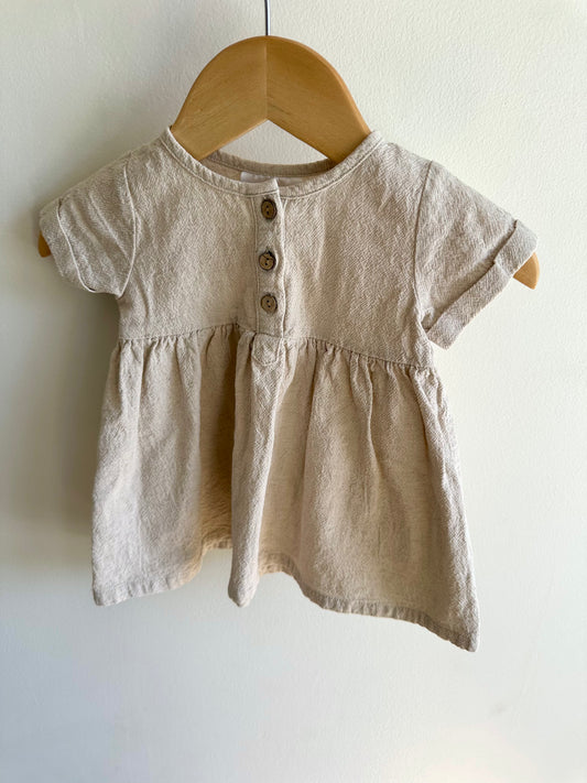 Mebie Baby Sand Linen Dress / 3-6m