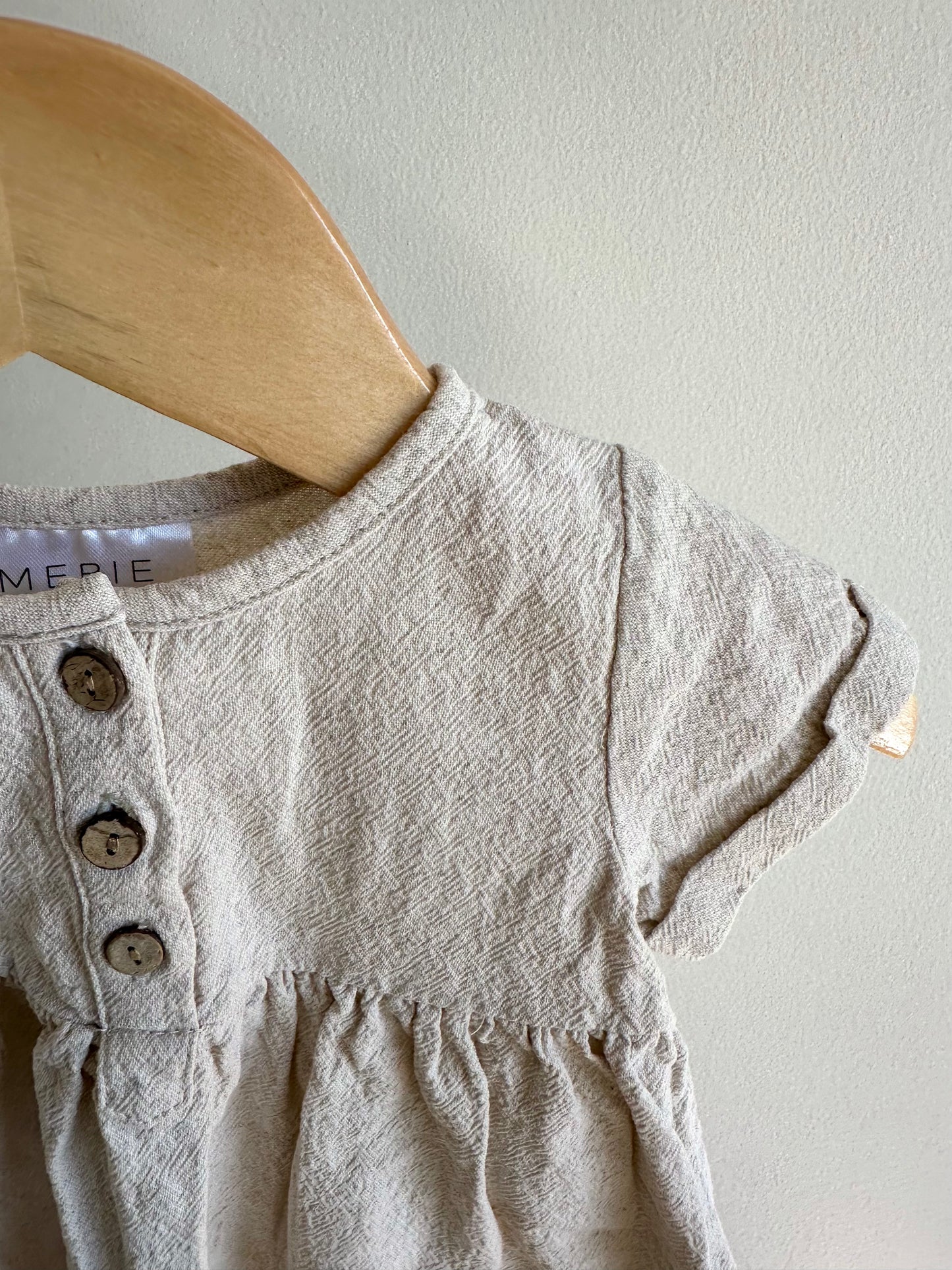 Mebie Baby Sand Linen Dress / 3-6m