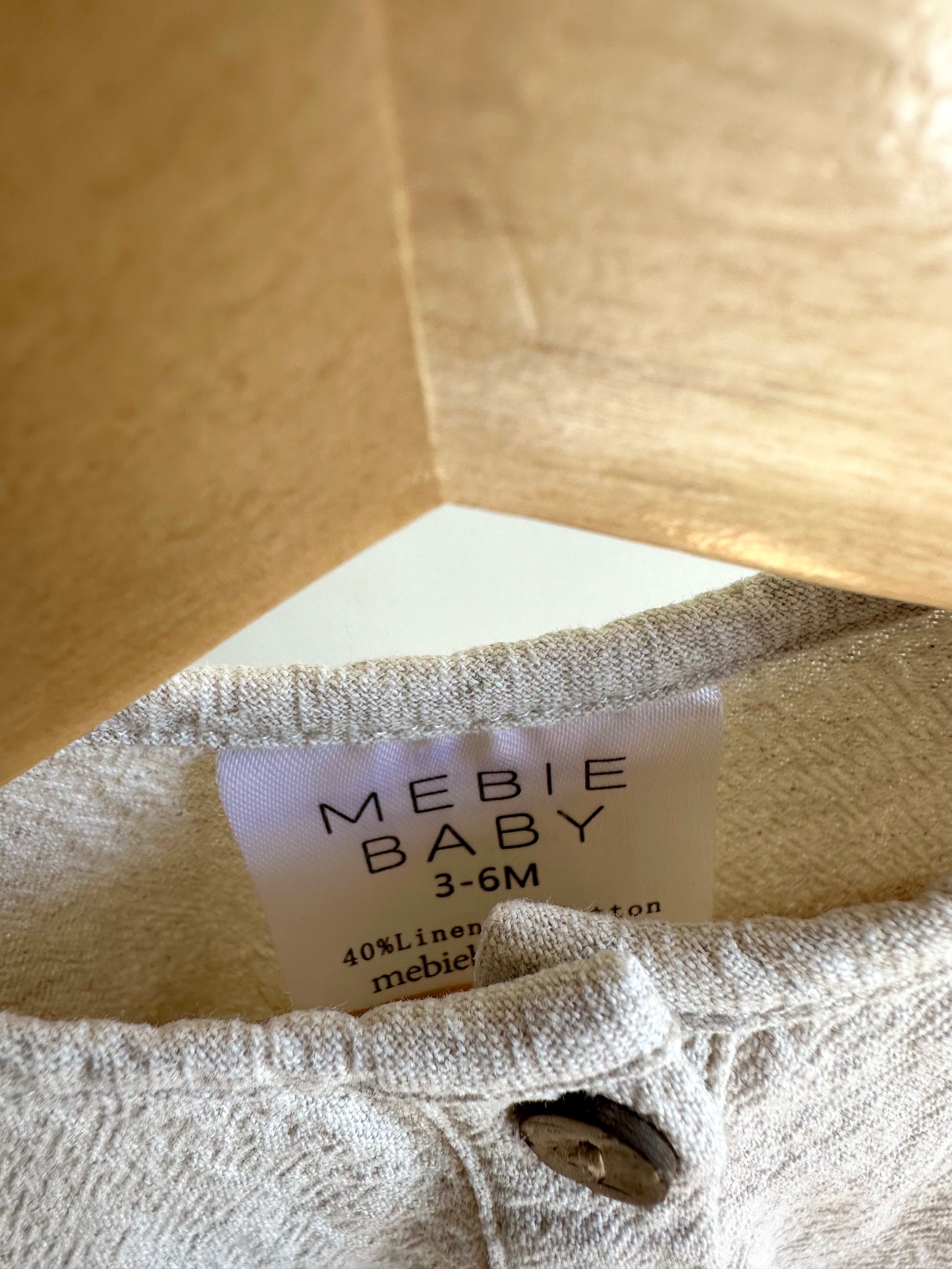 Mebie Baby Sand Linen Dress / 3-6m