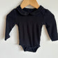 Black Bodysuit Scallop Collar / 6-12m